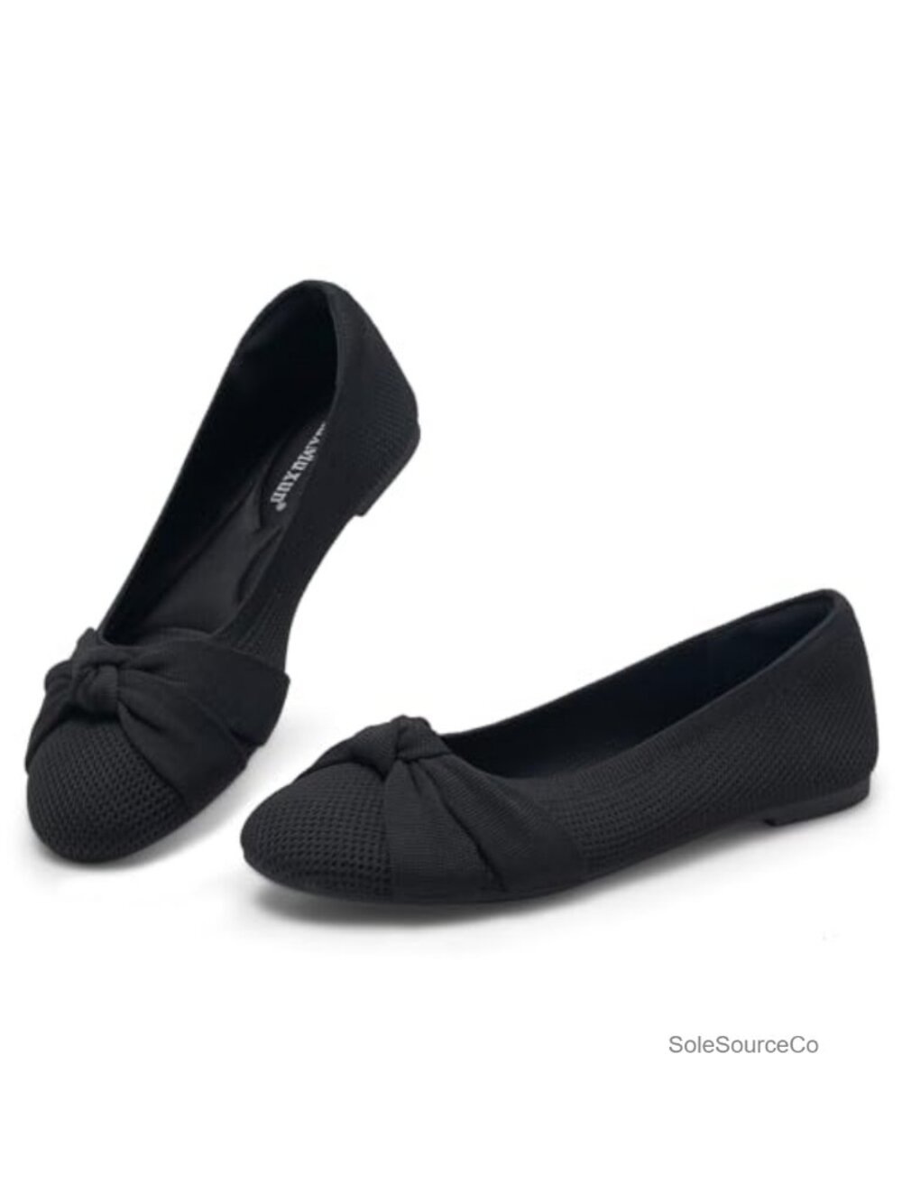 Breathable Knit Memory Foam Ballet Flats Slip On Work Shoes